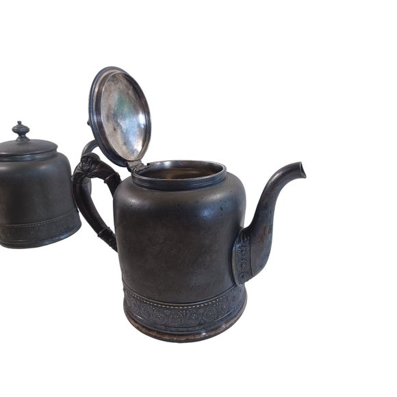 4 Piece PairPoint Quadrupleplate Silver Tea Coffee Pot Creamer Sugar Set USA Vtg - Picture 8 of 13